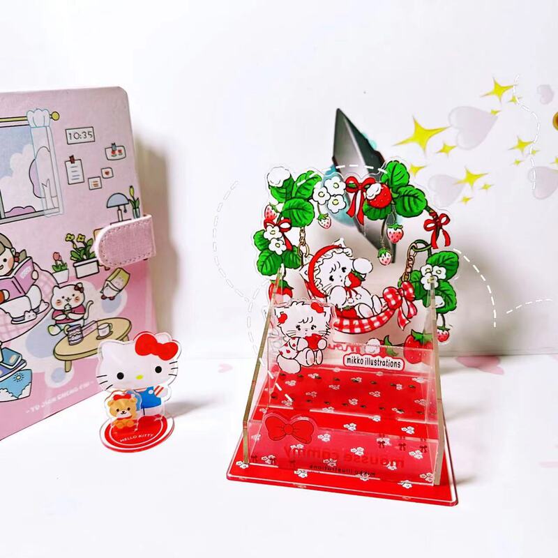 New Original Hello Kitty Storage Box Acrylic Desktop Stationery Cosmetics Storage Box Decorative Ornament Box