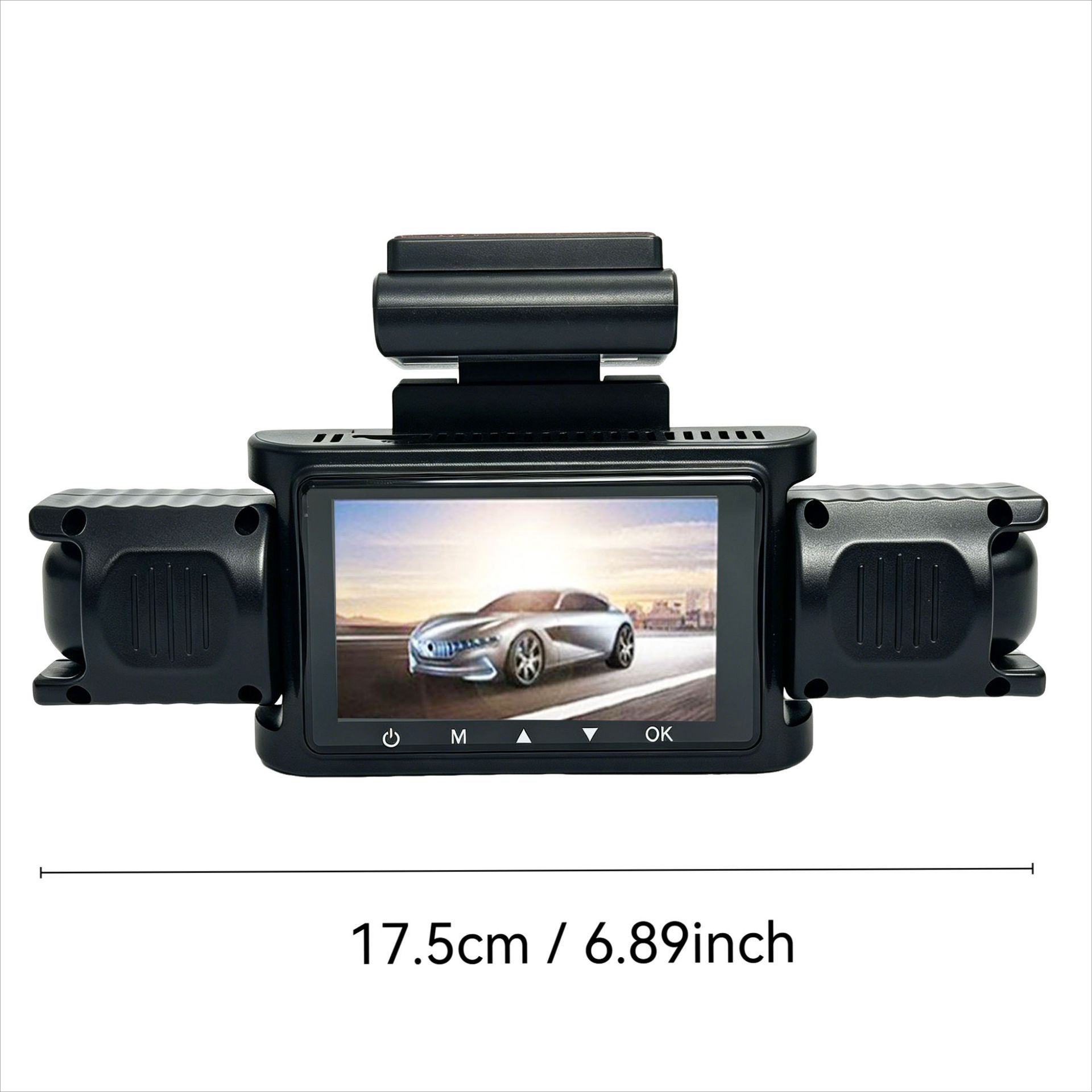 Four-lens dashcam with high-definition night vision, radar, anti-collision features, sentinel mode, and parking monitoring