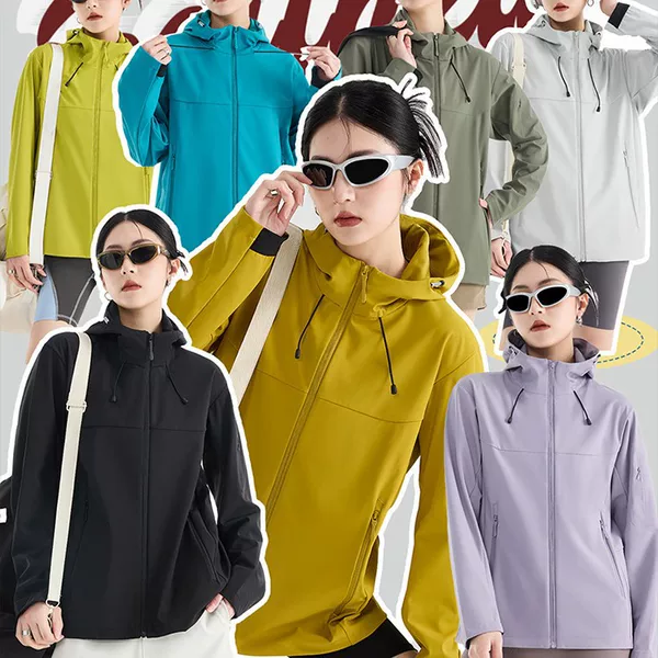 New Spring and Autumn Outdoor Sports Windbreaker, Windproof and Water-Resistant, Hooded Single Jacket, Outdoor Travel Stretchy Breathable Windbreaker