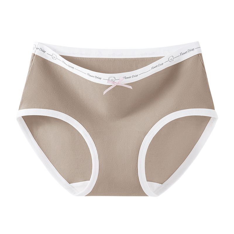 Algodón puro entrepierna antibacteriana Algodón puro Clase A Cintura media sin costuras 2024 Nuevo estilo interior largo, transpirable y agradable para la piel calzoncillos para mujer