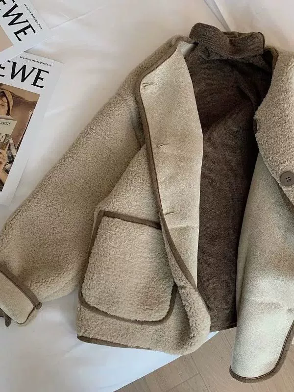 Хаки осенняя утепляющая куртка, корейский стиль, для подростков, стиль Chanel