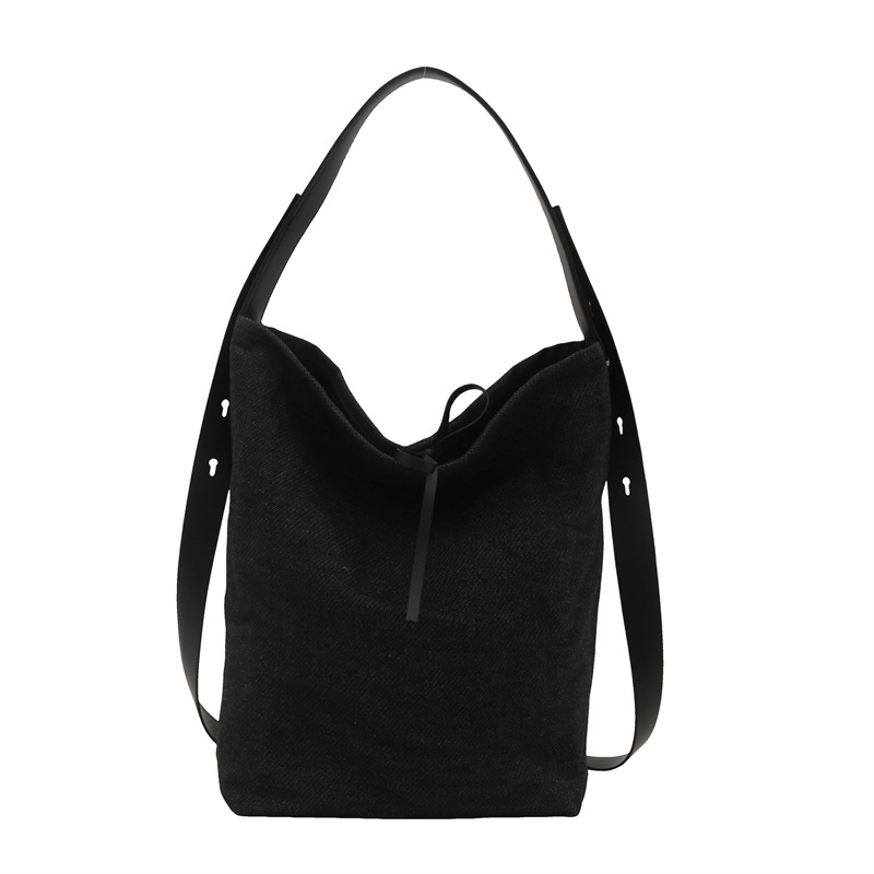 Bolso de denim de gran capacidad para mujeres verano 2024 nueva moda coreana nicho bolso de cubo bolso de hombro mochila