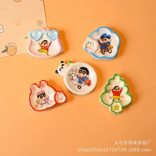 蜡笔小新卡通树脂迷你盘子DIY奶油胶配件饰品摆件可爱创意食玩