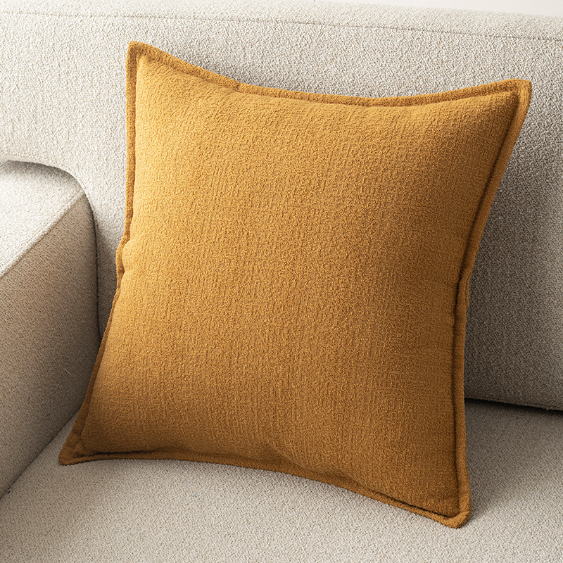 Sofá de tela de lino de nieve de color puro funda de cojín de almohada sala de estar soporte lumbar cabecera de cama cojín trasero grande funda de almohada sin núcleo