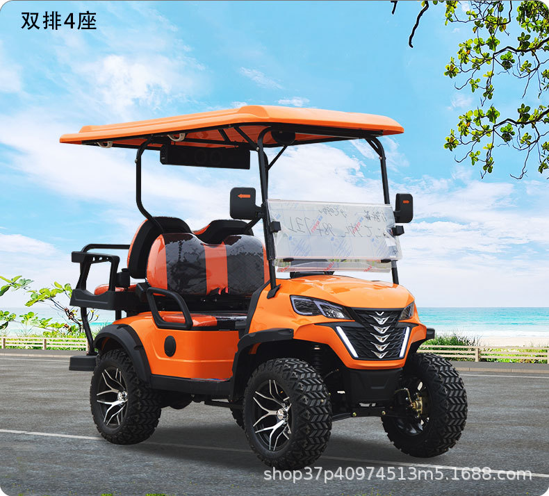 Electric golf cart course walking 2-4-6-8 scenic spots sightseeing bus hotel resort reception