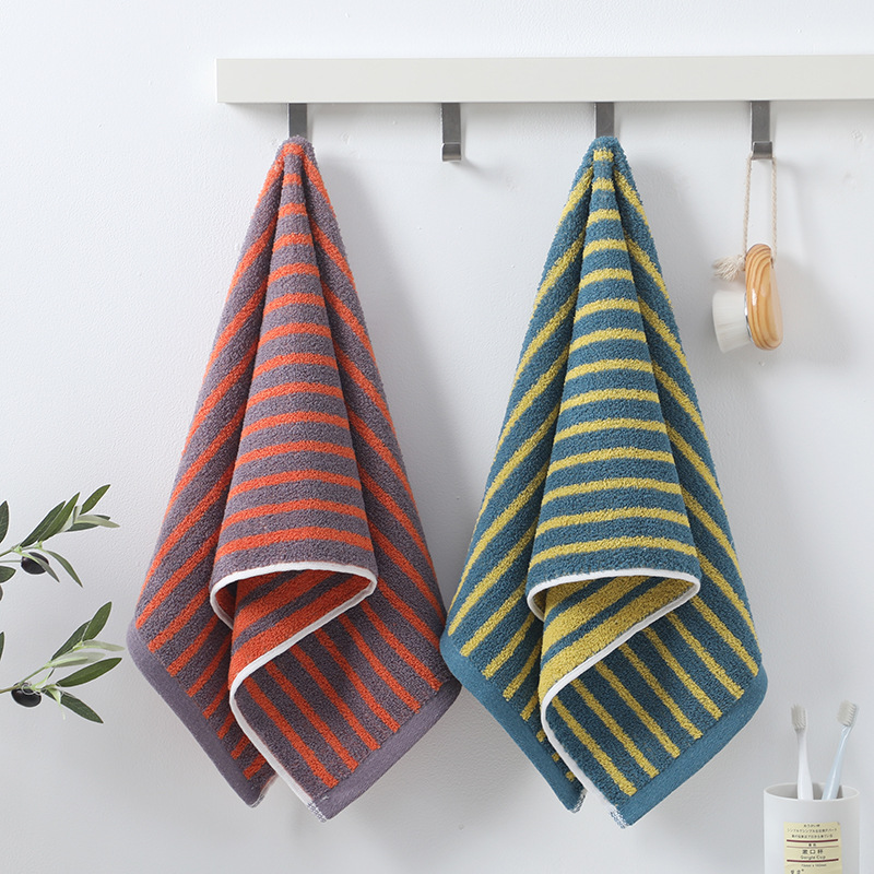 Weak Twist Colorful Cotton Towel for Men, Fashion Thick Absorbent Stain-Resistant Family Use Face Towel from Supermarket Gift Towel
