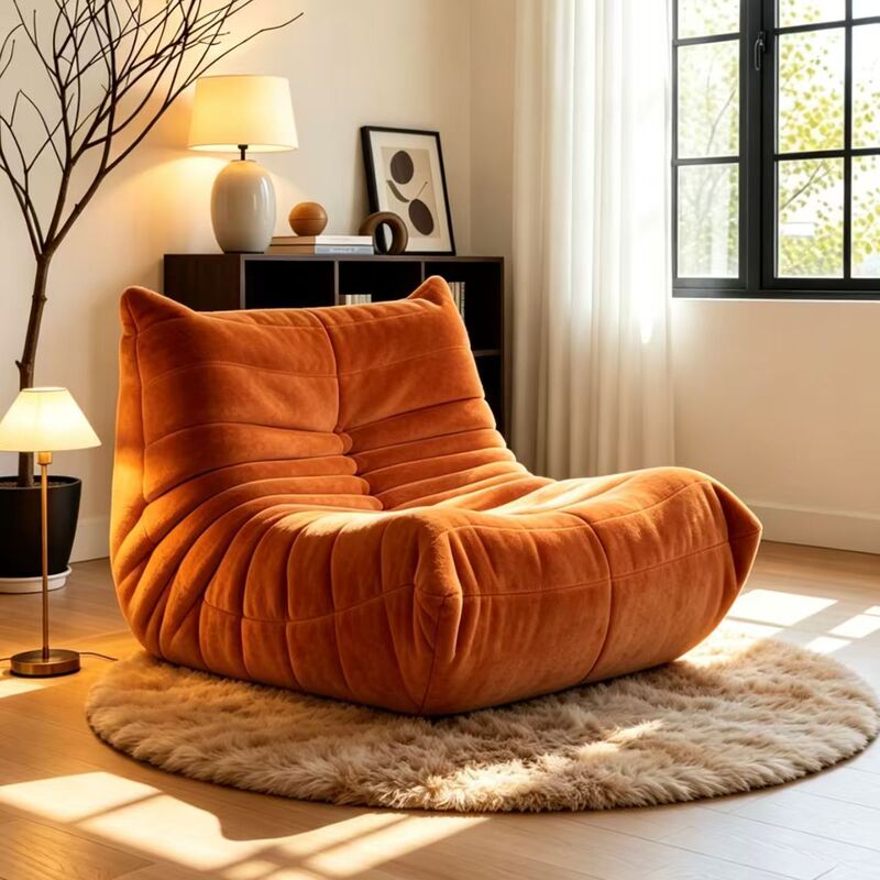 Caterpillar lazy sofa in cream style for home use in the living room, suitable for sleeping and reclining, single-person sofa chair, popular online leisure sofa chair