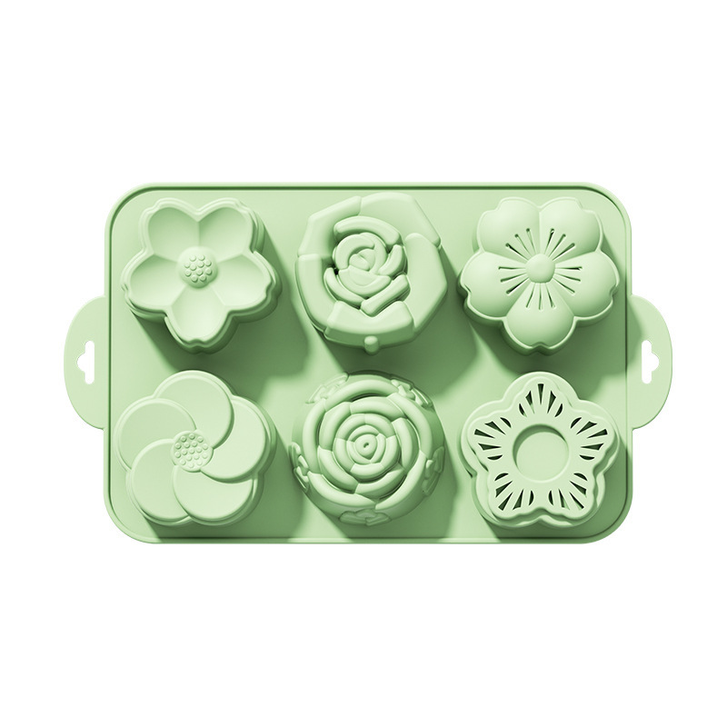 跨境新款爱心花朵硅胶蛋糕模具巧克力易清洗食品级材质  慕斯模具|undefined