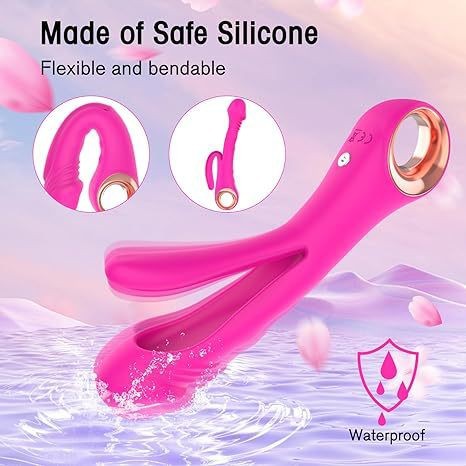 Weiblicher Dildo, gegabelter Stab, G-Punkt-Vibrationsstab mit Doppelkopf, AV-Massagestab, Masturbationsgerät für Erwachsene_voghion.com