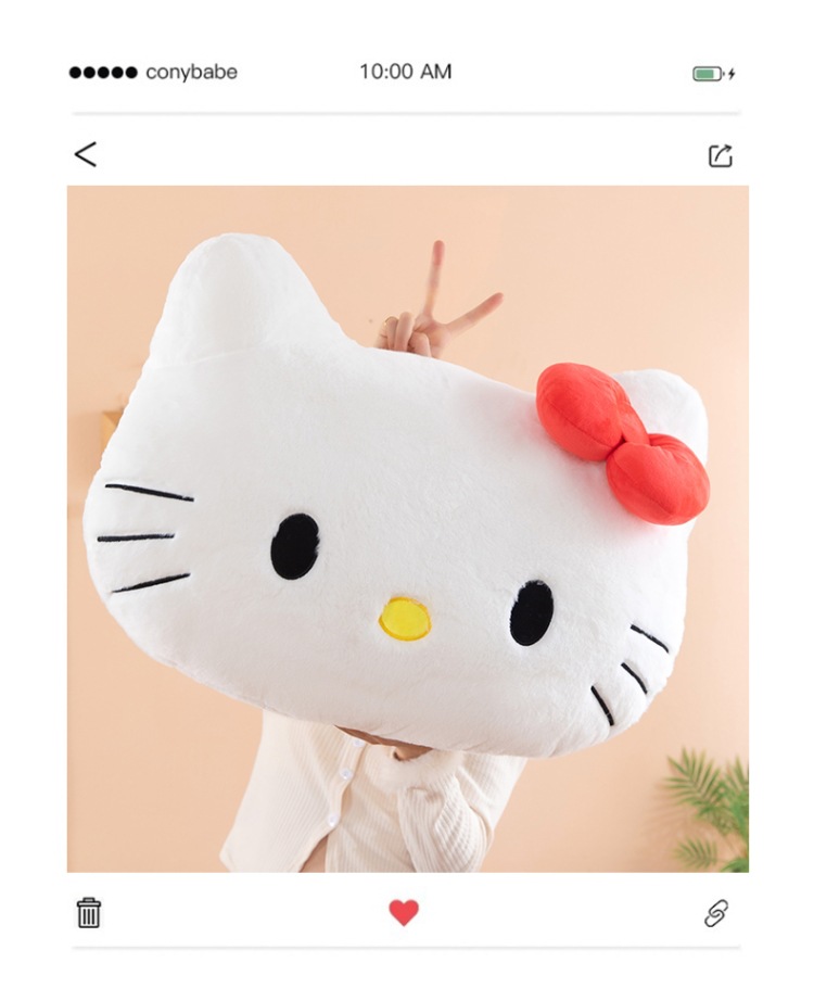 New cute cat head plush toy pillow, Hello Kitty cartoon cushion, bay window seat cushion, gift for girlfriends and friends
