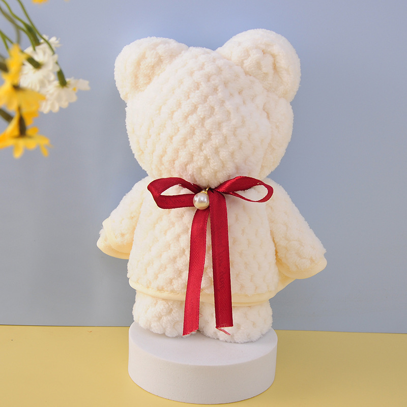 파인애플 체크무늬 베이지곰