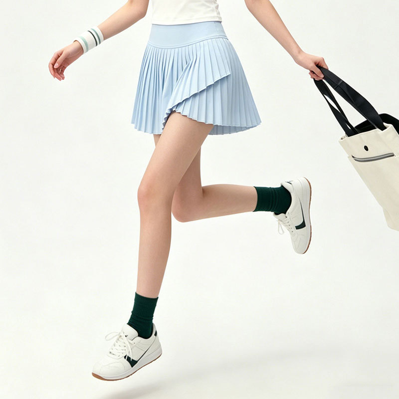 Anti-Exposure High-Waisted Pleated Skirt Women's Tennis Skirt Sports Short Skirt Running Fitness Yoga Skirt Spring and Summer Quick-Drying