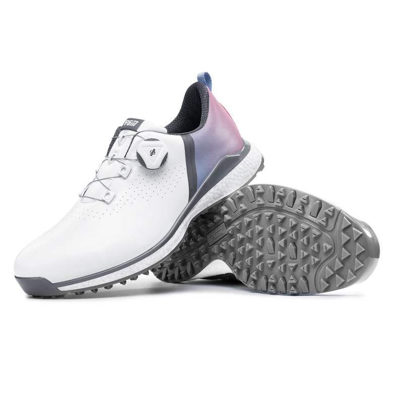 Giày golf PGM nam chống thấm nước, đế giữa vải popcorn, dây khóa xoắn — XZ210-Xám Trắng xám dần Xám, Xz210-trắng Xám chuyển dần xanh lam, XZ210-Xám trắng dần Đỏ chi tiết 21
