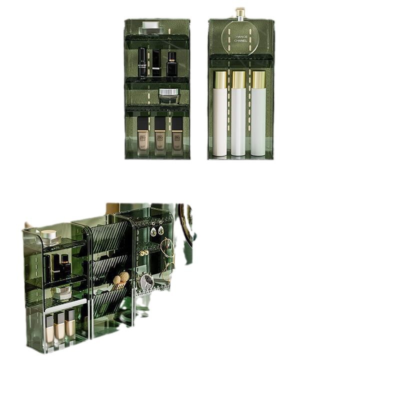 다기능 거울 캐비닛 저장 상자 화장실 보관 욕실 세탁기 립스틱 보석 화장품 데스크탑 랙