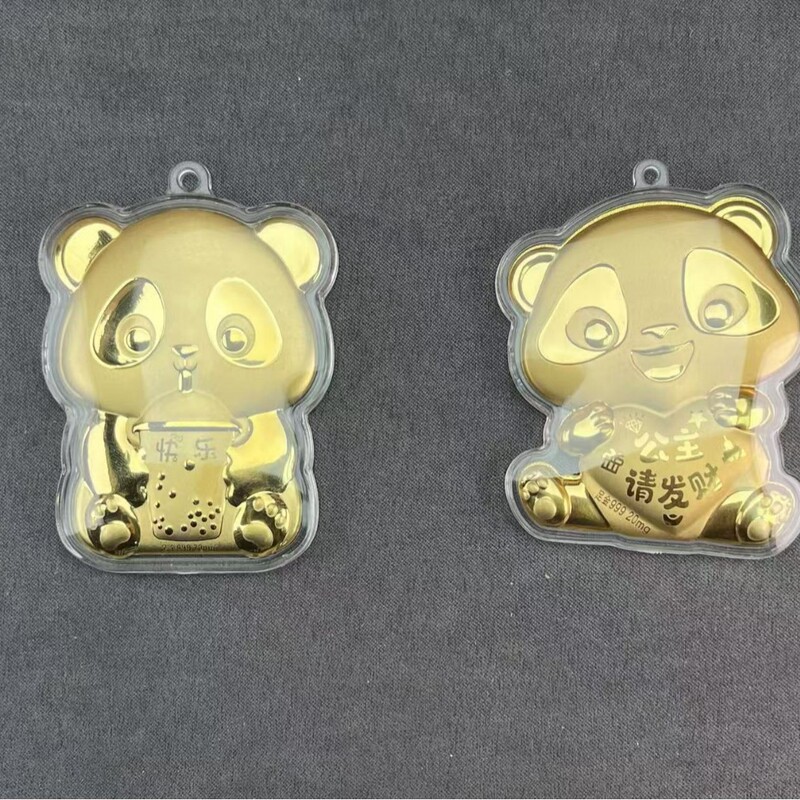 含金足金20mg公主发财奶茶熊猫创意挂饰爆款卡通批发手机挂钥匙扣|undefined