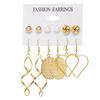Golden earrings, brand set, 6 pair, internet celebrity