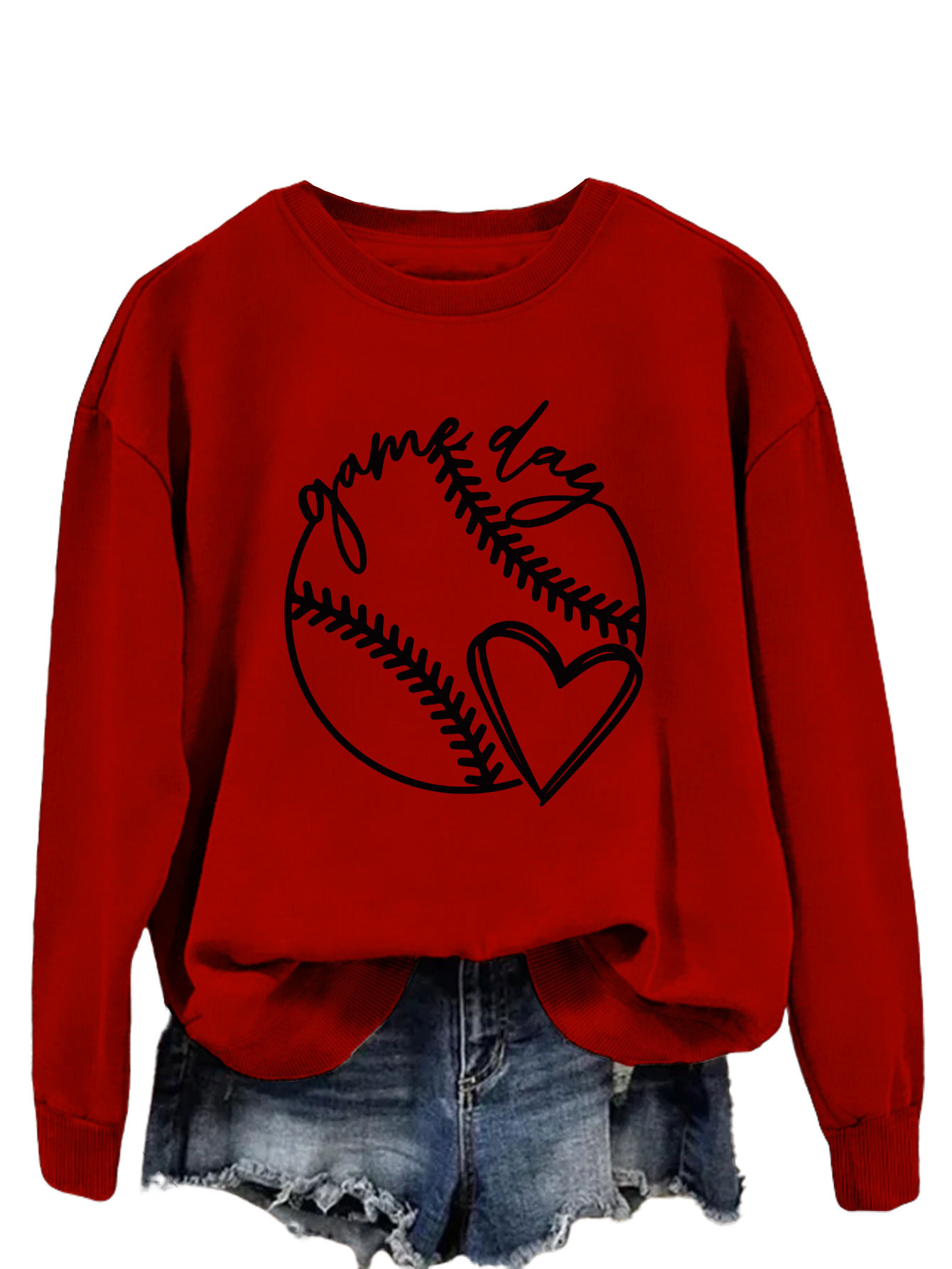 Big red sweatshirt (black font)