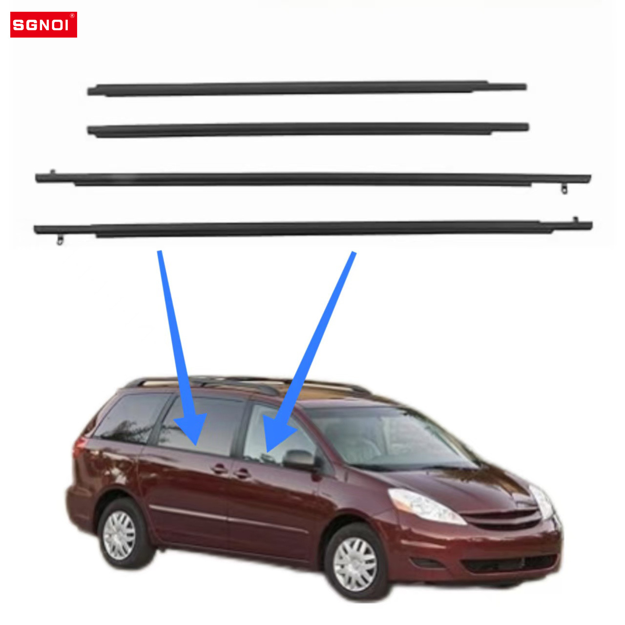 适用丰田赛那塞纳SIENNA车门窗玻璃密封胶条外挡水条外压条|ms