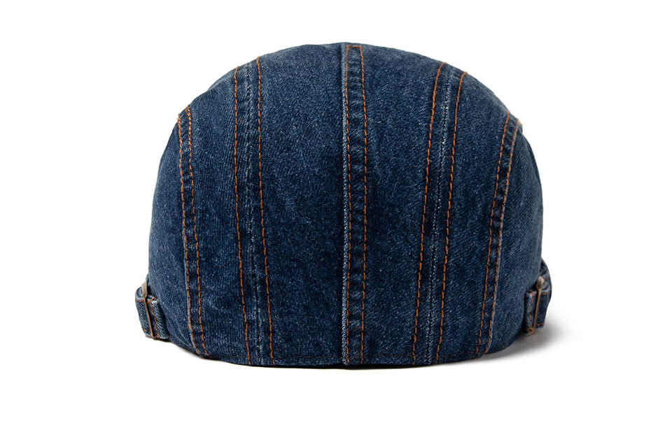 Berretto in denim lavato da uomo primaverile e autunnale, cappello a becco d'anatra in puro cotone con protezione solare, cappello femminile in stile britannico_voghion.com
