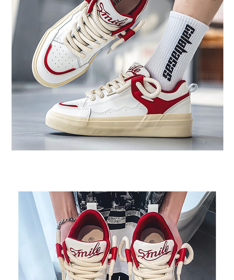 Heiße weiße Schuhe für Herren, sportlich, lässig, Skateboard, dicke Sohlen, Jungen, Nischendesign, trendig_voghion.com