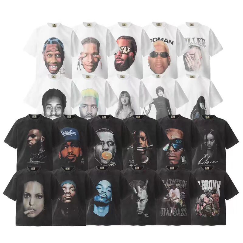 Michael Jackson Michael Jackson Eye Print Retro Distressed Short-Sleeved High Street Casual Loose T-Shirt