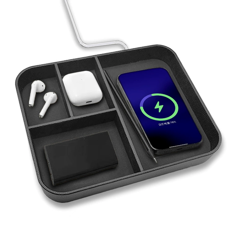 Новый многофункциональный ящик для хранения лоток для мобильного телефона беспроводная зарядка 15W беспроводная зарядка офисного подарка для дома оптовая реклама