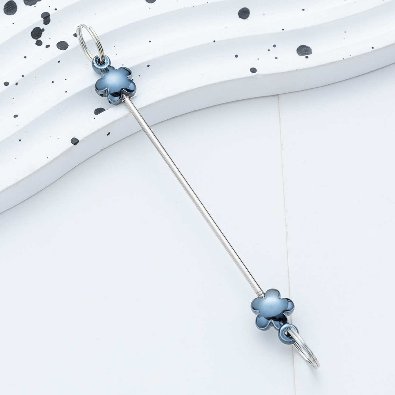 Creativo colgante de accesorios de llavero de amor con cuentas de bricolaje nuevo poste de plástico con cuentas accesorios de llavero con cuentas