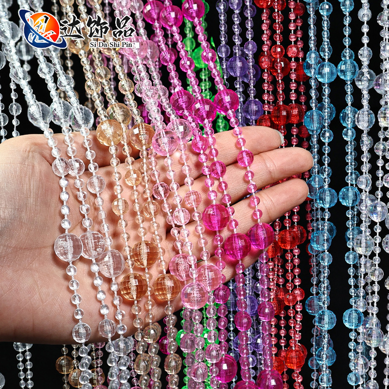 Colorful Earth Bead Curtain Wedding Decoration Props DIY Handmade Crystal Beaded Door Curtain