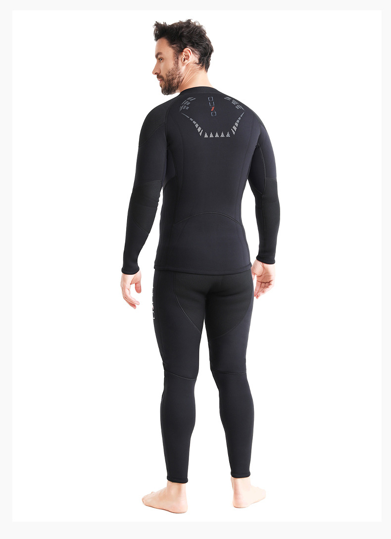 Neoprenanzug Hoodie Top Herren 3mm Neopren Neoprenanzüge Jacke, Frontreißverschluss Lange Ärmel Tauchanzug zum Schwimmen, Schnorcheln, Tauchen – Detail 9
