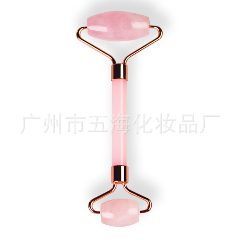 Herramientas faciales Guasha al por mayor, set de masajeador con rodillo de jade, masajeador natural de cristal rosa en forma de corazón. image 14