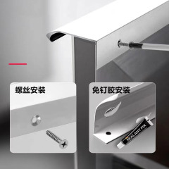Luxury Silk Gold Black White Extended Invisible No-Drill Wardrobe Door Gap Handle for Shoe Cabinets, Drawers, and Cabinets