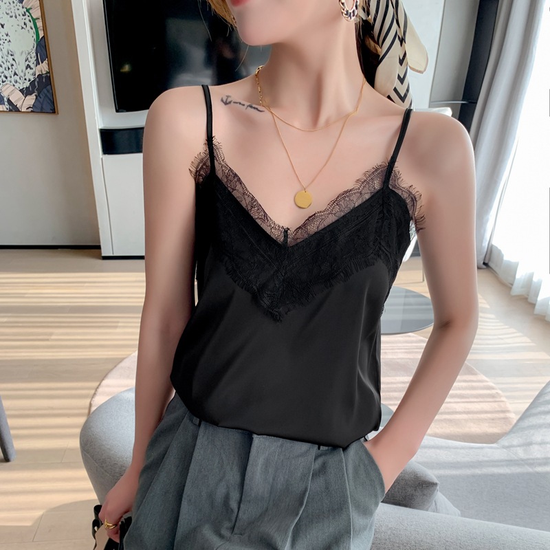 Summer lace silk vest