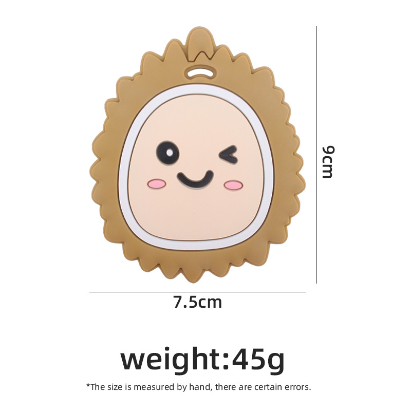 Nuevo bebé suministros dibujos animados fruta Durian teether calmante bebé creativo silicona mordedura molar juguete