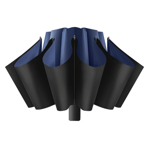 Large 10-bone black rubber sunshade three-fold rain umbrella with sunshade function, UV protection, LOGO printed advertising umbrella