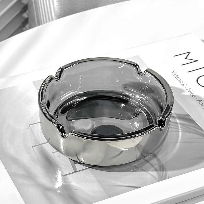 고전적인 간단한 절묘한 홈 침실 호텔 사무실 하이 엔드 트렌디 라운드 유리 재떨이 가벼운 럭셔리 홈