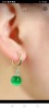 Green sophisticated small design fashionable advanced earrings, 2022 collection, cat's eye, high-quality style, bright catchy style