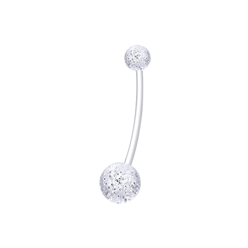 Piercing de nombril de grossesse avec sequins acryliques et tige uv_voghion.com