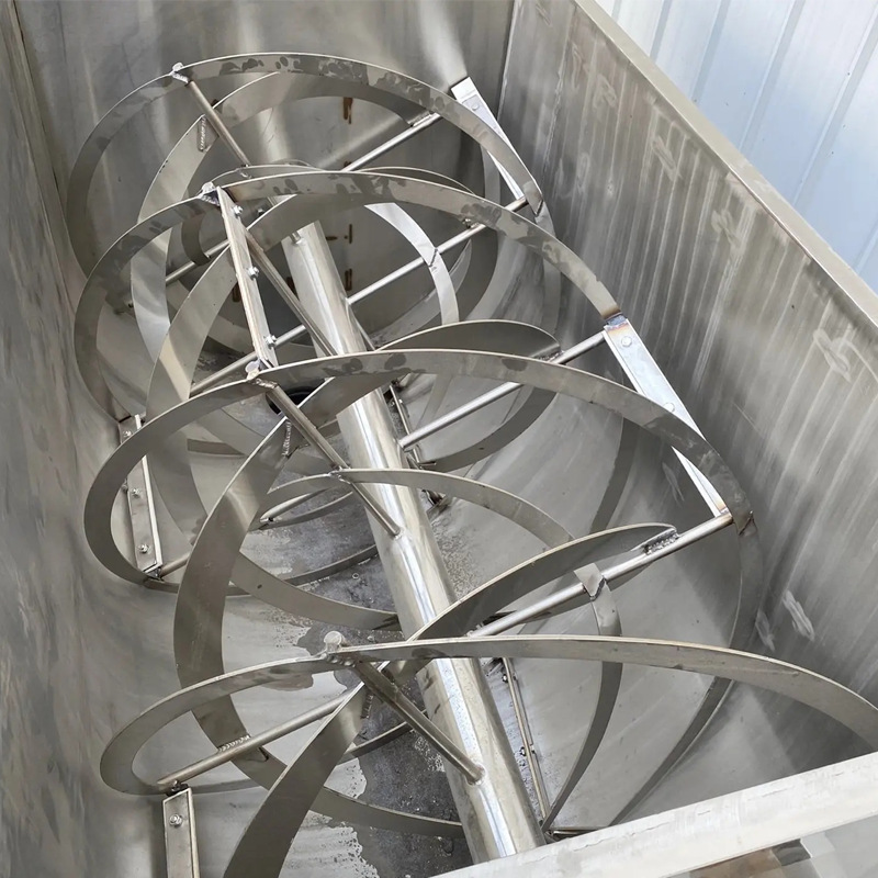 Mezcladora horizontal de acero inoxidable mezcladora de polvo granular de alimentos y químicos mezcladora de doble tornillo mezcla de carne procesamiento