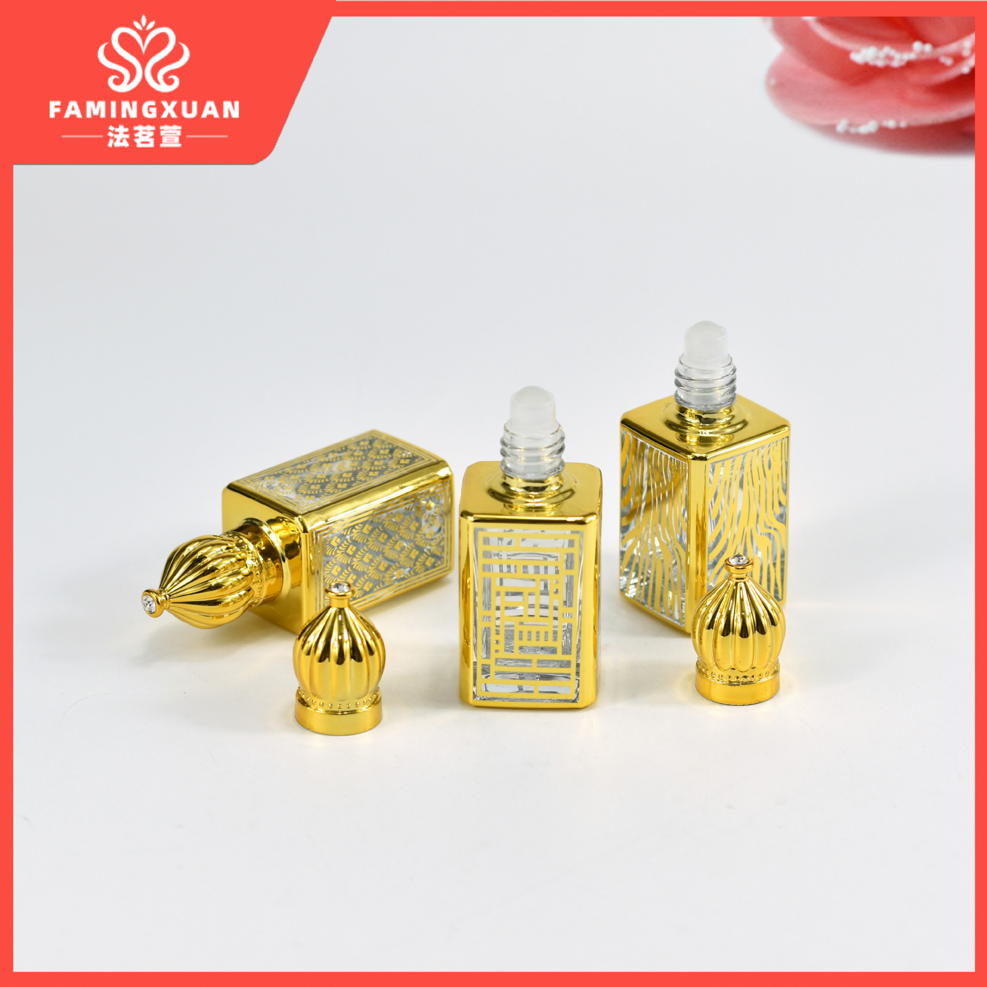 Botella de perfume faimingxuan sub-embalaje botella vacía perfume a granel botella vacía 15ML bola de cristal de perfume botella vacía