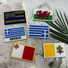 海客户外英国法国德国等欧洲徽章魔术贴章刺绣布贴补丁 西欧东欧