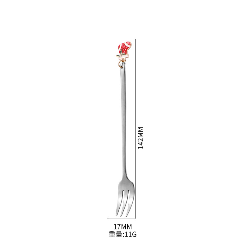 Productos transfronterizos cubiertos de acero inoxidable regalos de Navidad cucharas y tenedores juegos de postre cucharas de café mezclar Navidad colchones