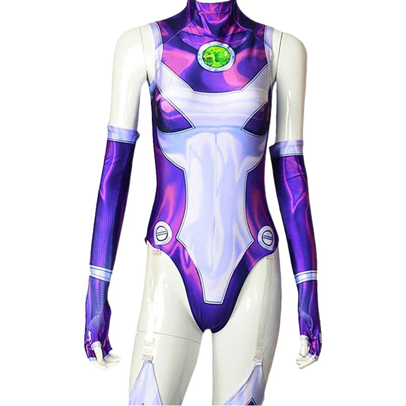 Junior Titan Starfire chispa cos ropa impresión 3D de una sola pieza medias Anime héroe