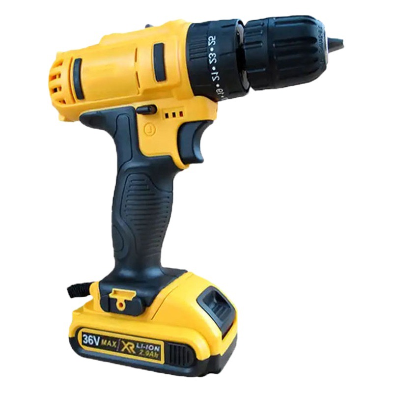 Doble función de la batería de litio taladro de mano instalación del hogar carpintería perforación de tres funciones de alta potencia destornillador recargable inalámbrico
