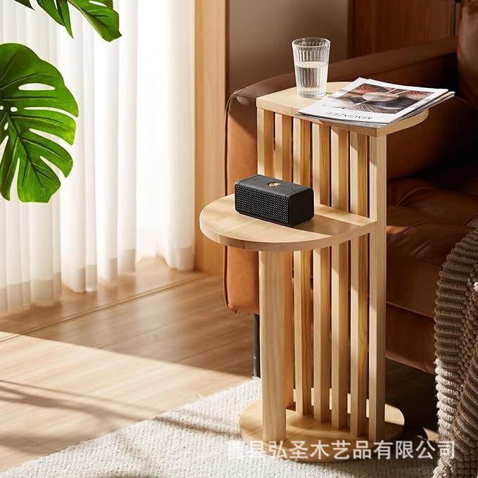 Mesa de sofá de madera maciza, estante de flores de piso de madera, estante de almacenamiento, sala de estar portátil, dormitorio, mesa redonda, mesa de café de madera