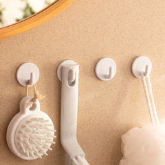 Yiyue simple mini round white small hooks 6 pack strong adhesive hooks no need to punch holes adhesive hooks traceless back door