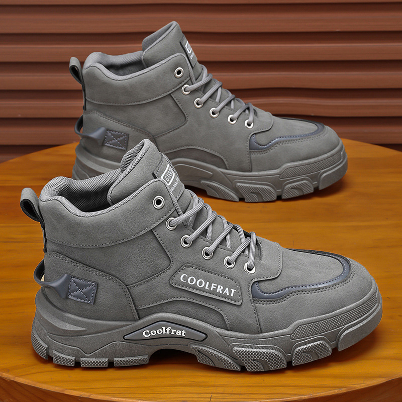 Zapatos masculinos de otoño nuevos zapatos Martin de Alta Parte la tendencia masculina 100 zapatos de trabajo antideslizantes de fondo grueso zapatos de trabajo de ocio botas cortas