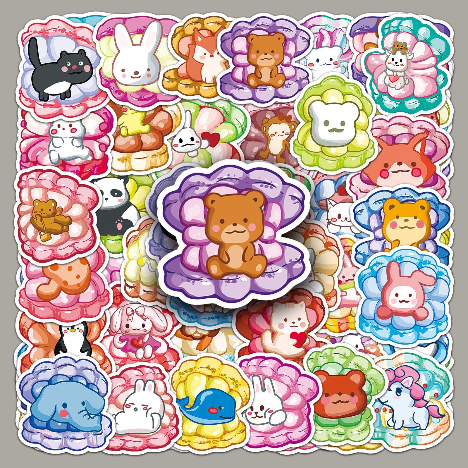 50 original macaroon stickers cartoon cute stickers mobile phone shell hand account cup skateboard computer decoration waterproof