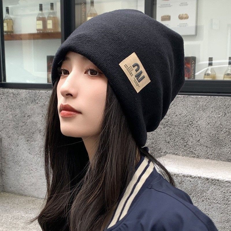 秋冬季保暖护耳堆堆帽女包头防风月子帽冷帽显脸小百搭针织毛线帽|undefined