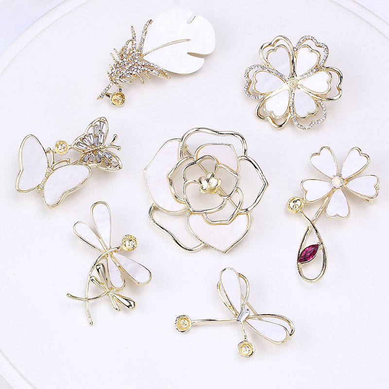 Brooch DIY Accessories Shell Bow Pearl Corsage Accessories Pin Empty Bracket Handmade Accessories Women's New Fashion