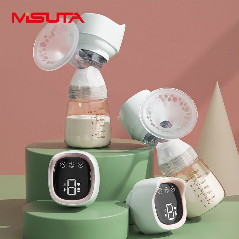 Misuta electric breast pump automatic breast pump portable intelligent integrated strong milking machine massage prolactation